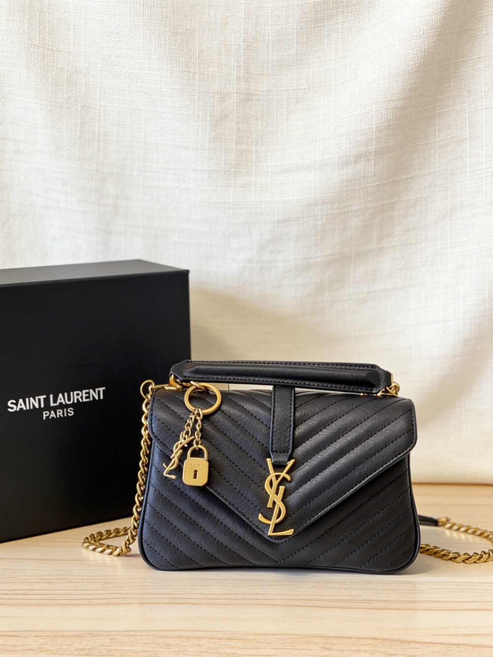 YSL College Leather Shoulder Bag